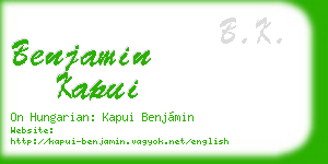 benjamin kapui business card